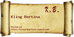 Kling Bertina névjegykártya
